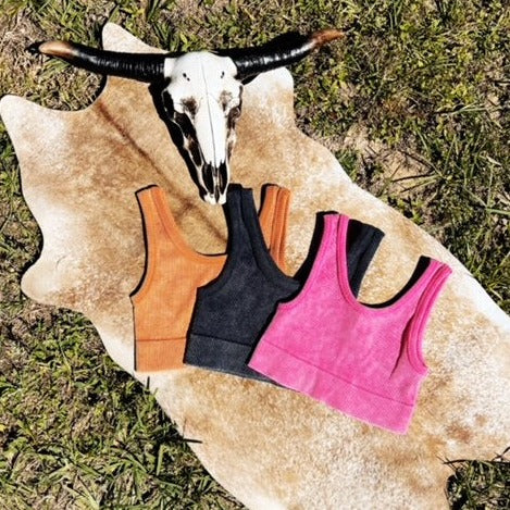 Crop Rib Tank Tops